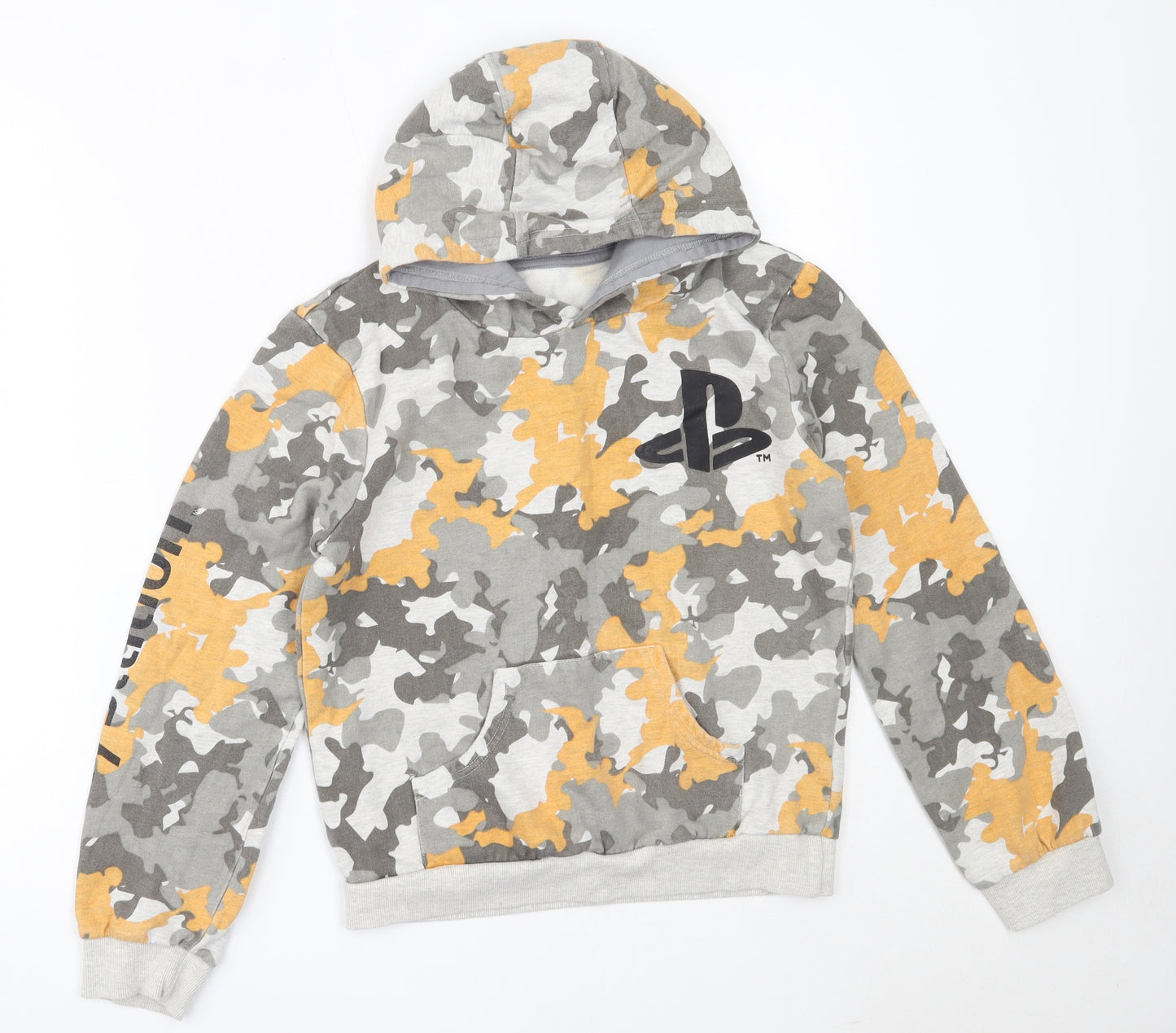 Nutmeg Boys Grey Camouflage Cotton Pullover Hoodie Size 12-13 Years