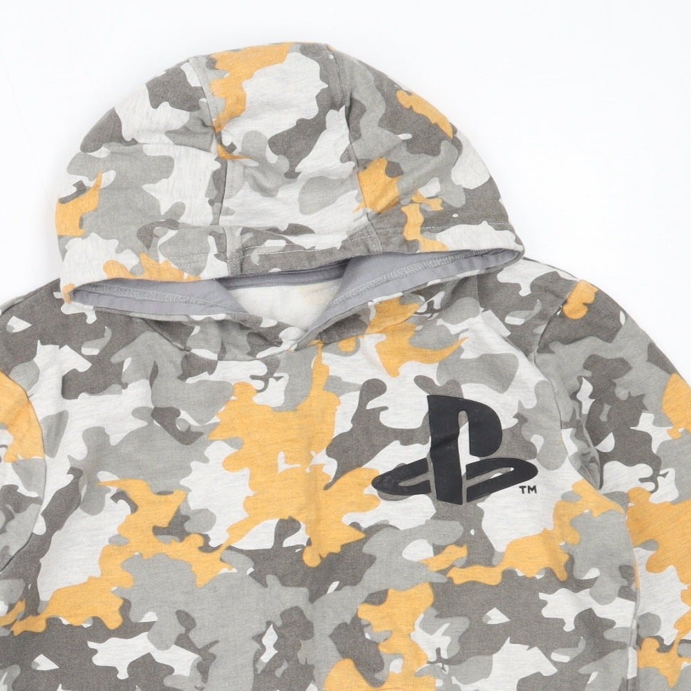 Nutmeg Boys Grey Camouflage Cotton Pullover Hoodie Size 12-13 Years
