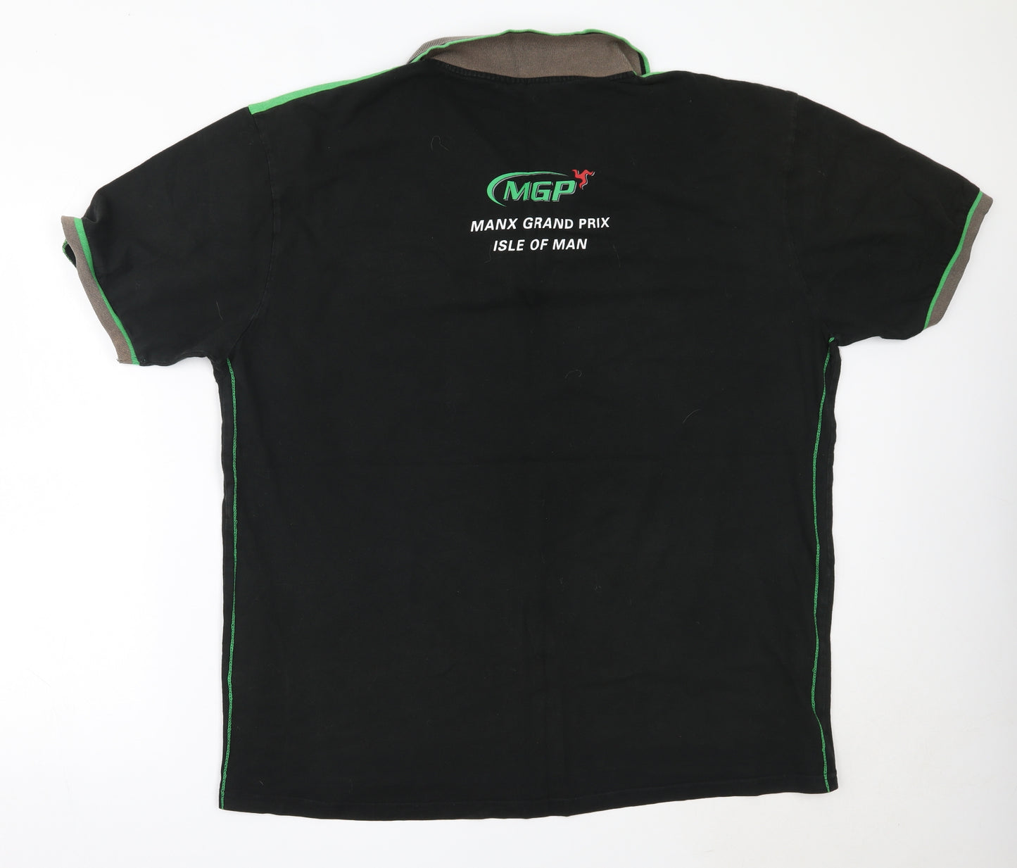 MGP Mens Black  Cotton  Polo Size 3XL Collared  - motorsport isle of man