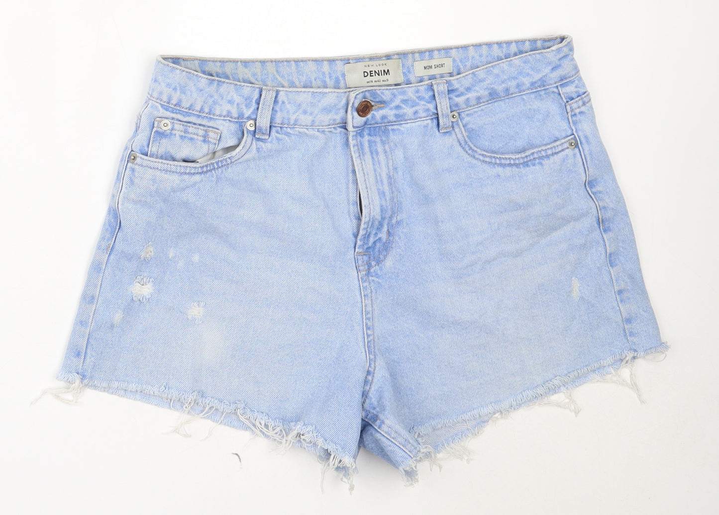 New Look Womens Blue  Cotton Hot Pants Shorts Size 14  Regular