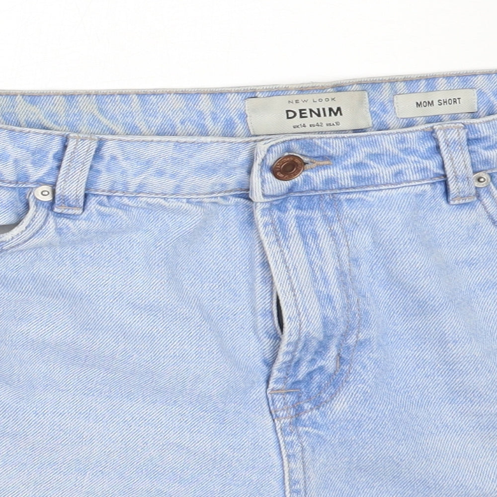 New Look Womens Blue  Cotton Hot Pants Shorts Size 14  Regular