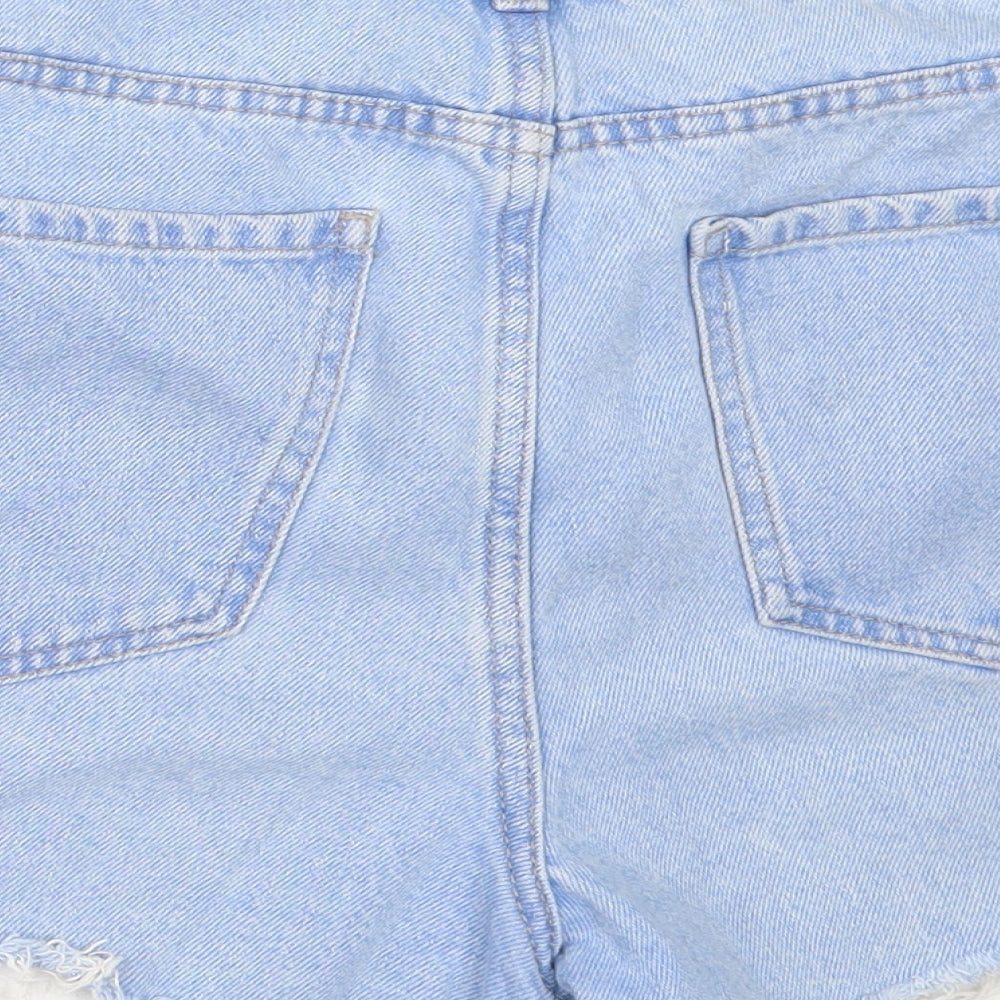 New Look Womens Blue  Cotton Hot Pants Shorts Size 14  Regular