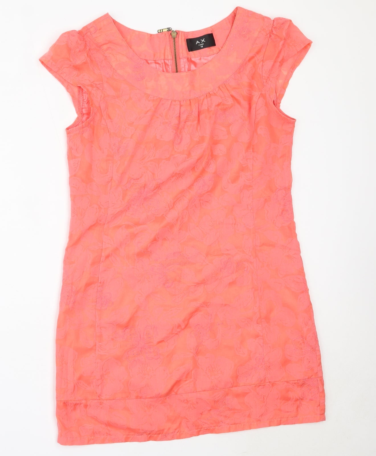 AX Paris Womens Pink  Cotton Shift  Size 12  Round Neck