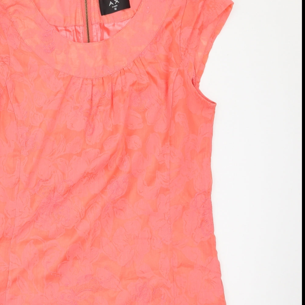 AX Paris Womens Pink  Cotton Shift  Size 12  Round Neck