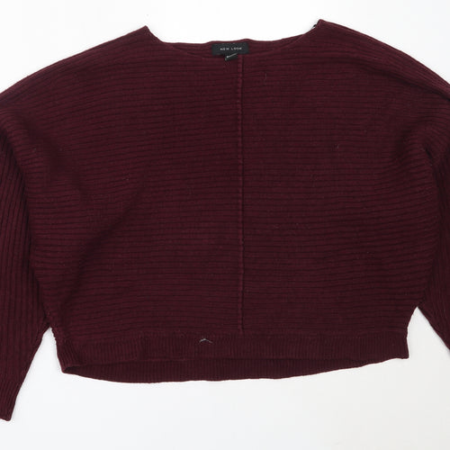 New Look Womens Purple Round Neck  Acrylic Pullover Jumper Size M