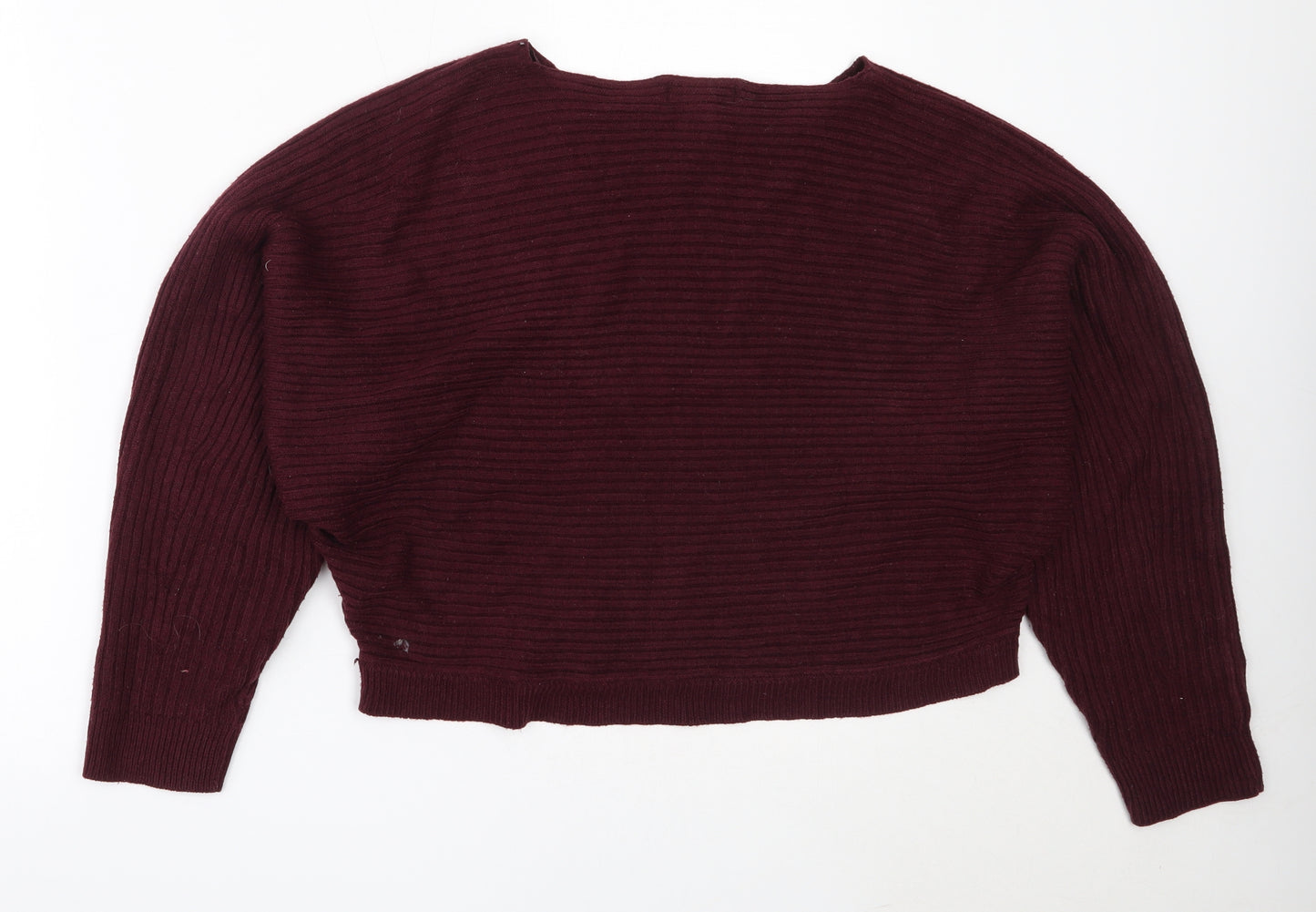 New Look Womens Purple Round Neck  Acrylic Pullover Jumper Size M