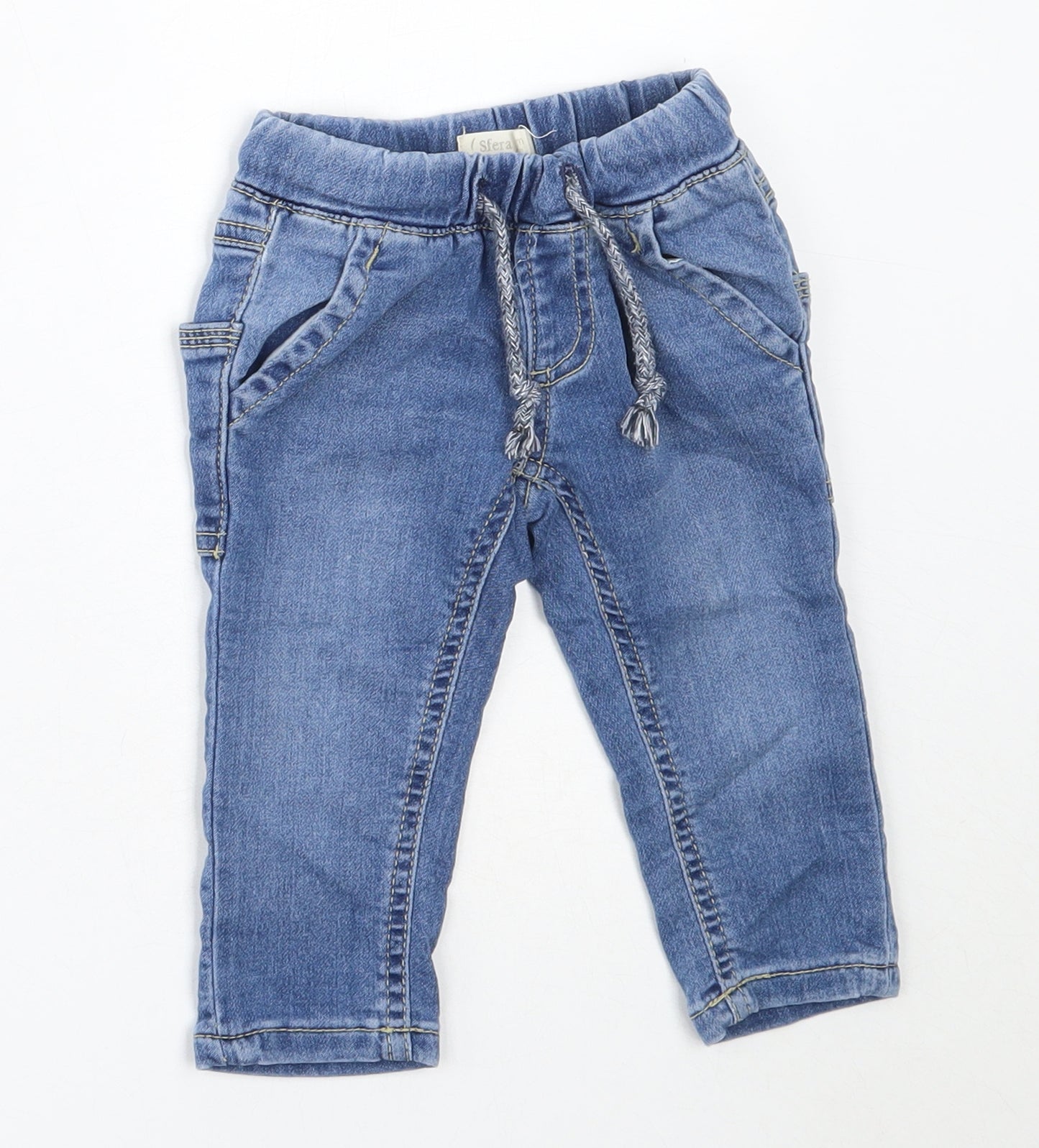 Sfera Boys Blue  Cotton Capri Jeans Size 6-9 Months