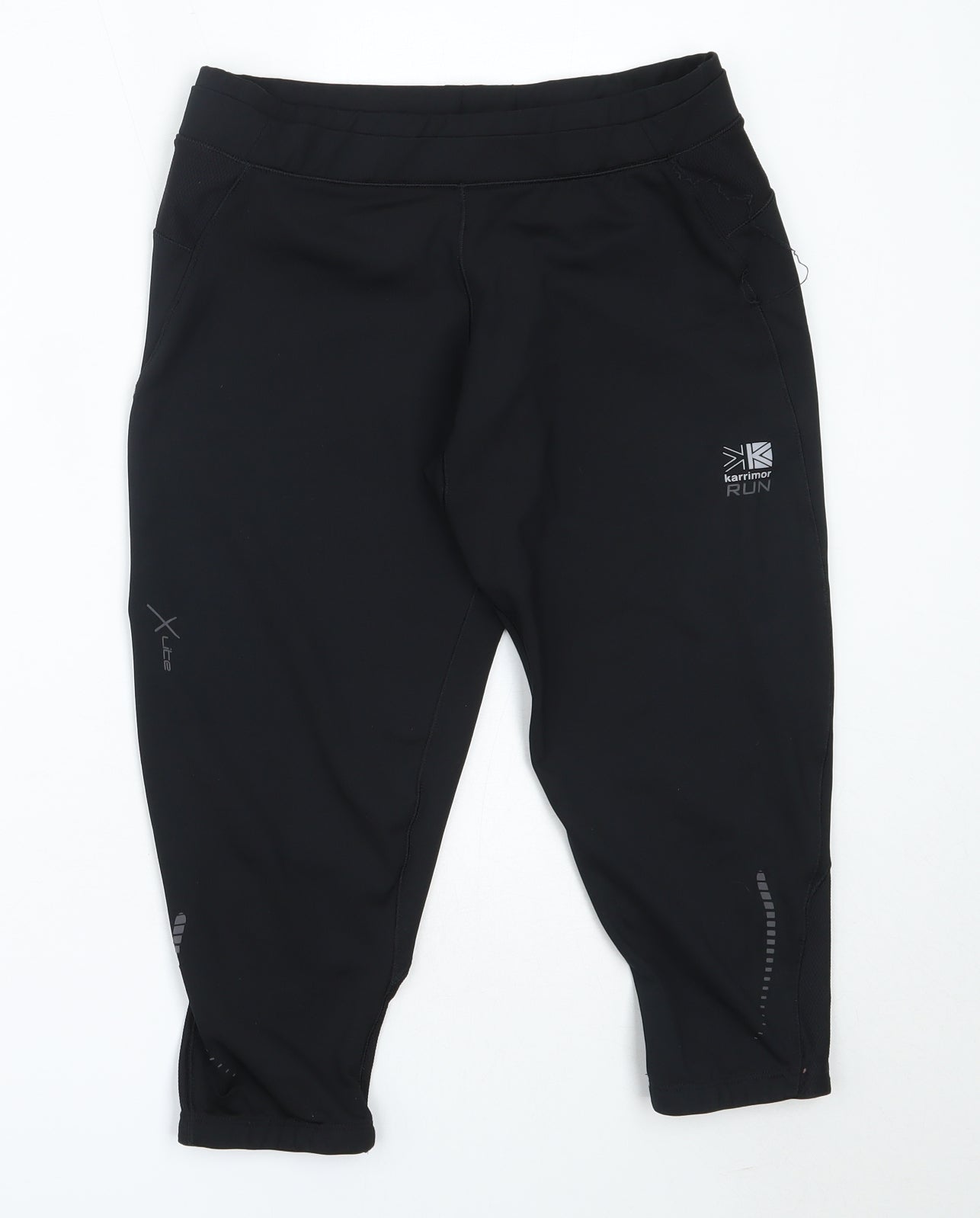 Karrimor Womens Black  Polyester Cropped Leggings Size 12 L18 in Regular