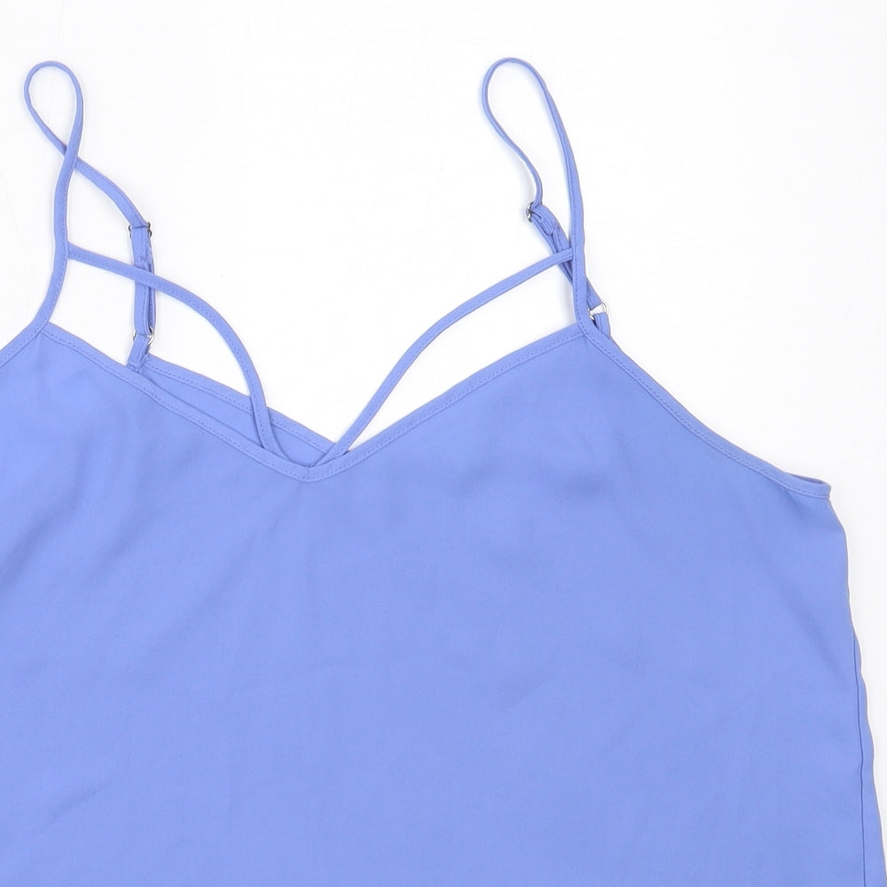 River Island Womens Blue  Polyester Camisole Blouse Size 12 V-Neck