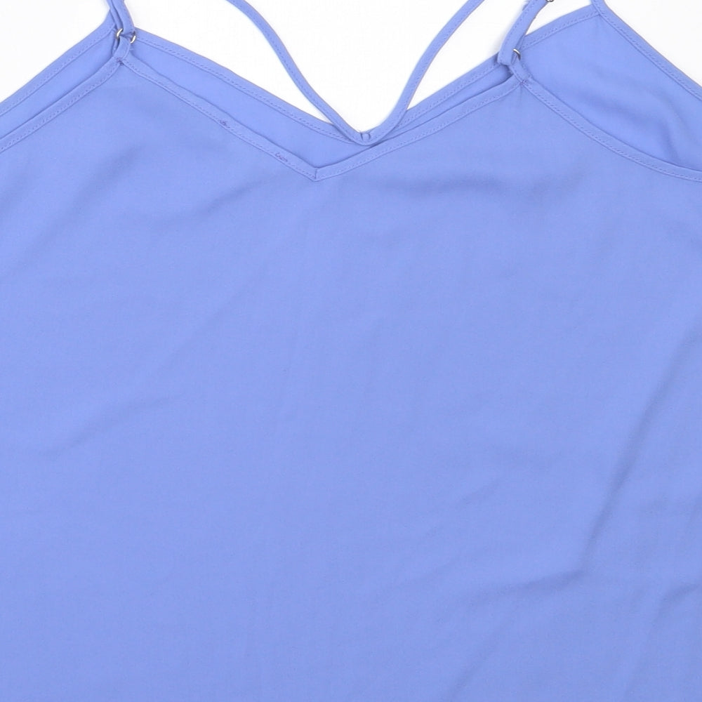 River Island Womens Blue  Polyester Camisole Blouse Size 12 V-Neck