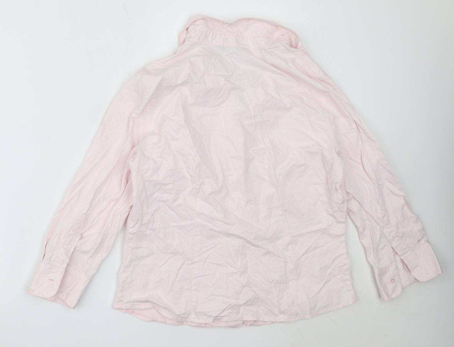 Dorothy Perkins Womens Pink  Cotton Basic Button-Up Size 16 Collared