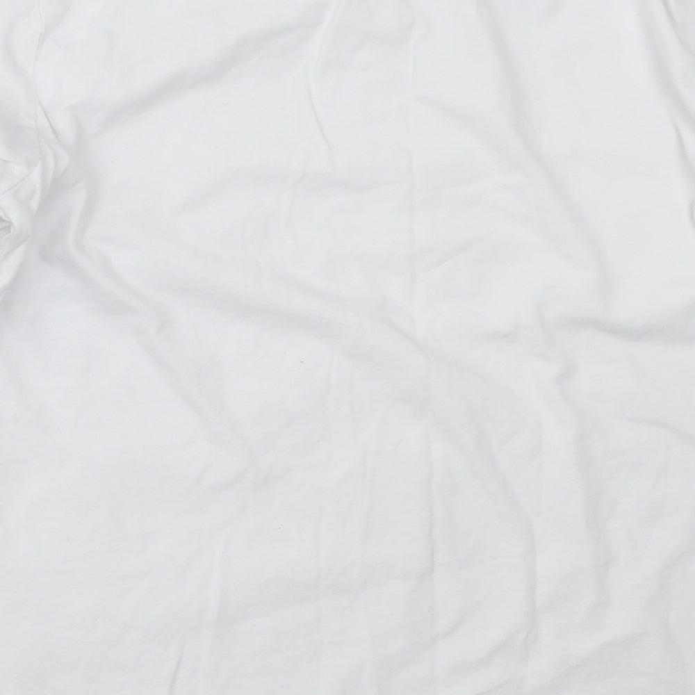 George Boys White  Cotton Basic T-Shirt Size 11-12 Years Round Neck