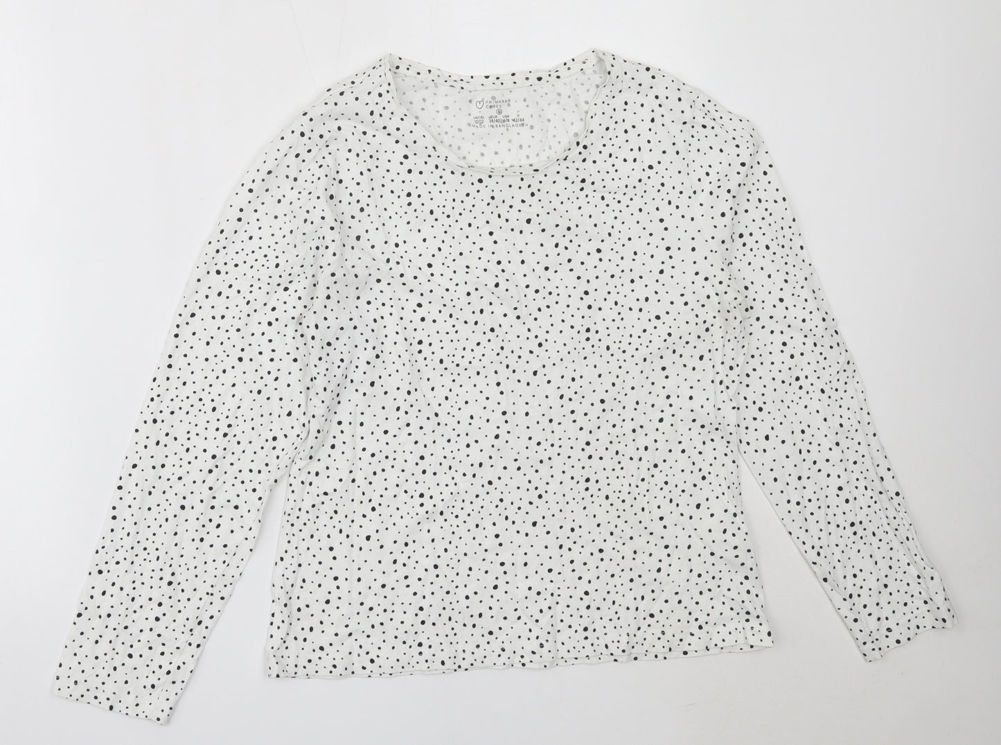 Primark Womens White  Cotton Basic T-Shirt Size S Round Neck