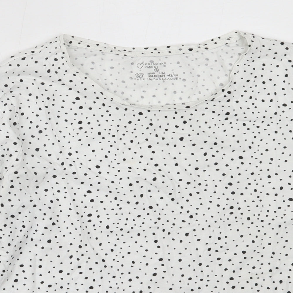 Primark Womens White  Cotton Basic T-Shirt Size S Round Neck