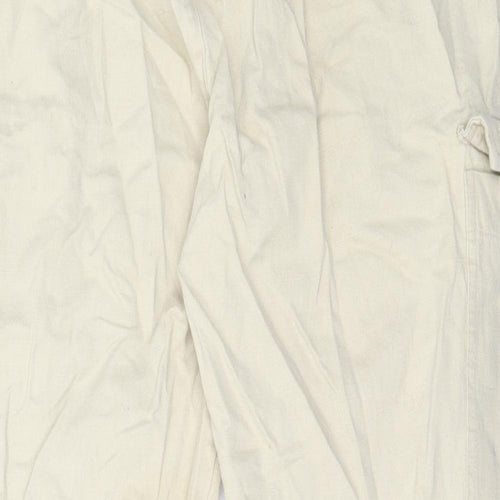 Pull&Bear Womens Beige  Linen Cargo Trousers Size 40 L25.5 in Regular