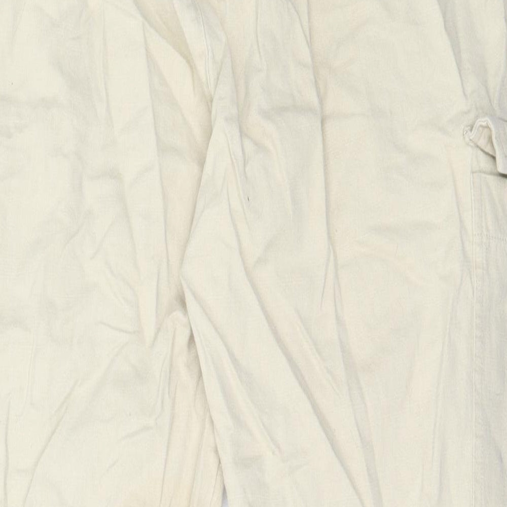 Pull&Bear Womens Beige  Linen Cargo Trousers Size 40 L25.5 in Regular