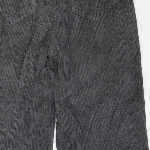 Mango Womens Grey  Cotton Cropped Trousers Size L L22.5 in Regular