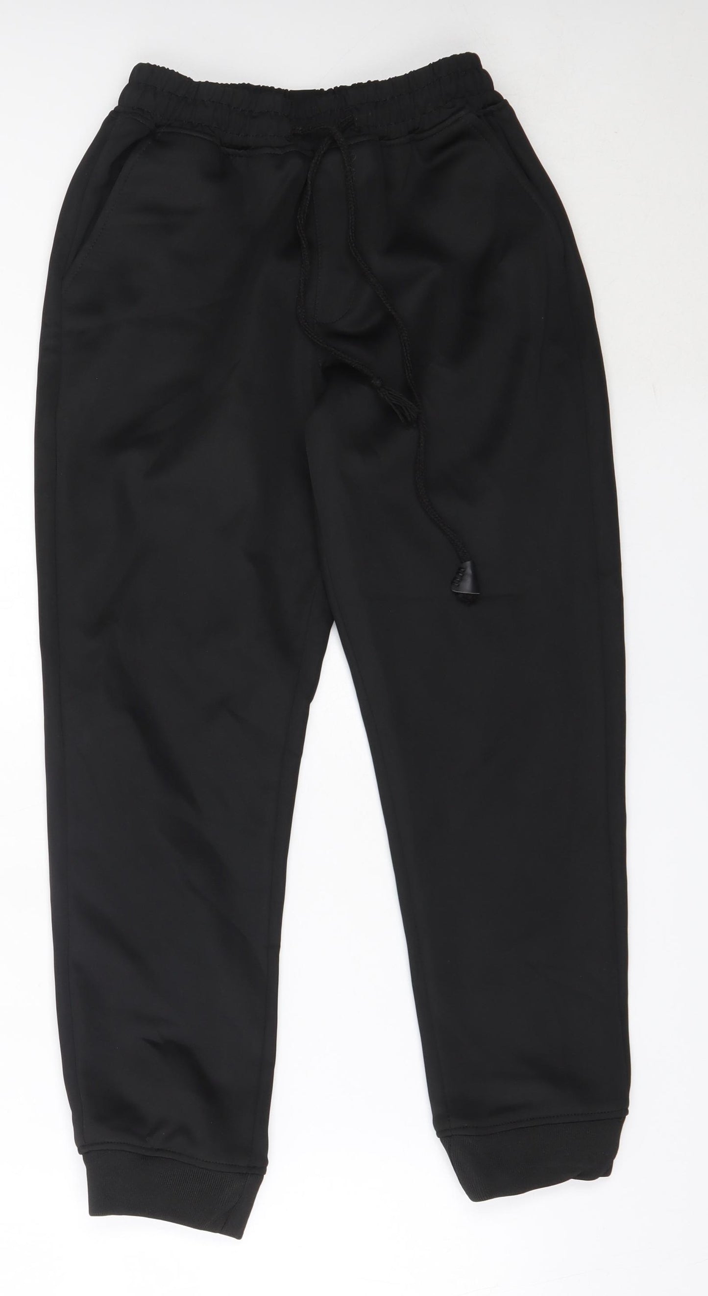 Preworn Boys Black  Polyester Jogger Trousers Size M L25 in Regular