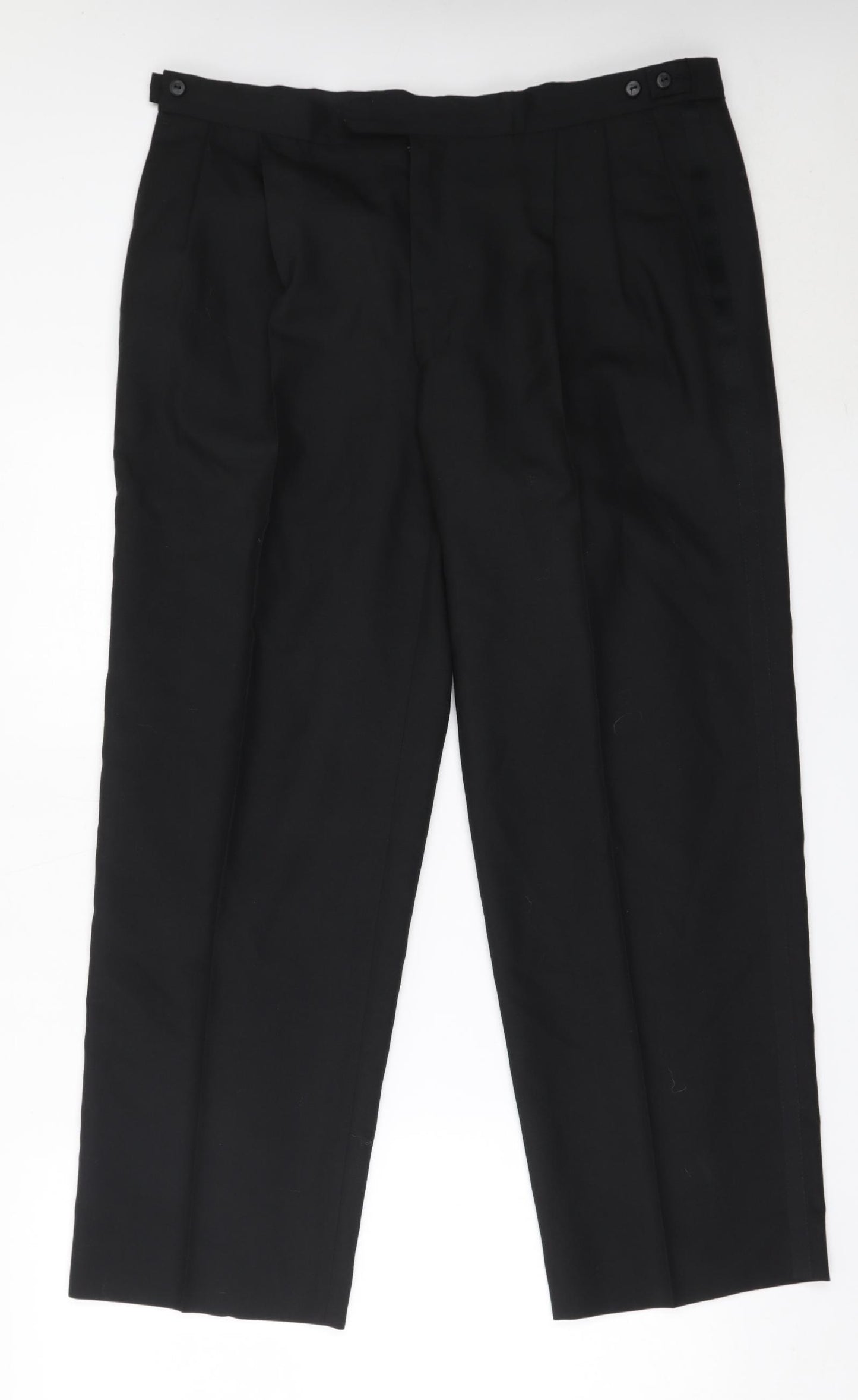 Marks and Spencer Mens Black  Polyester Trousers  Size 38 in L29 in Regular