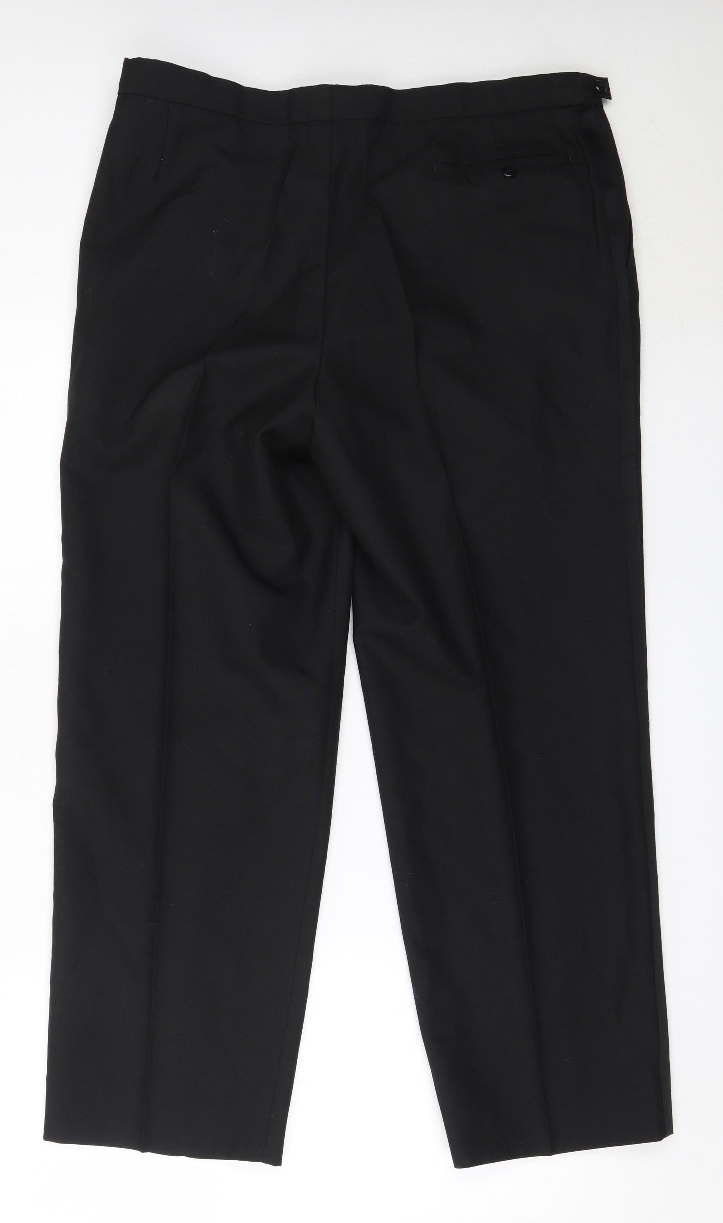Marks and Spencer Mens Black  Polyester Trousers  Size 38 in L29 in Regular