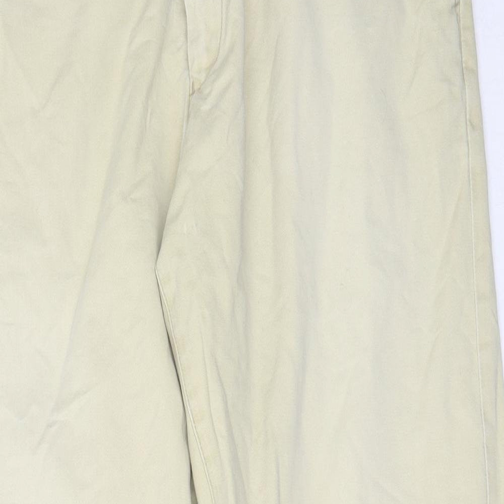 Samuel Windsor Mens Beige  Cotton Chino Trousers Size 34 in L28 in Regular