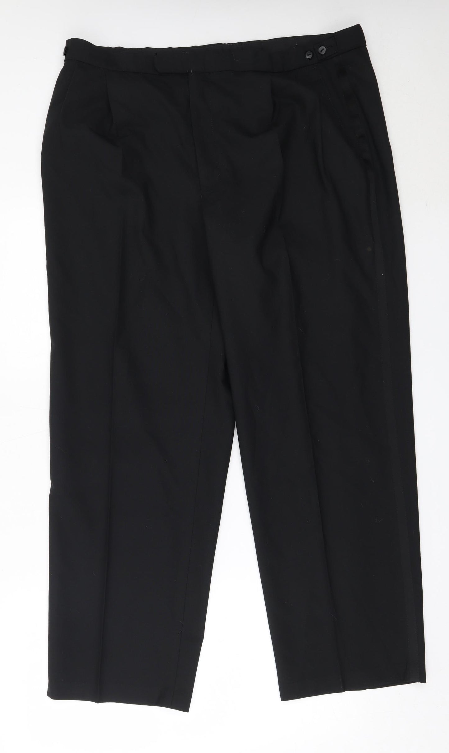 Marks and Spencer Mens Black  Polyester Trousers  Size 40 in L30 in Regular