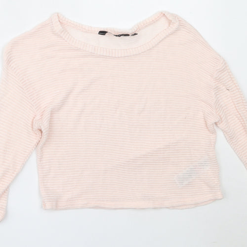 New Look Girls Pink Round Neck  Viscose Pullover Jumper Size 10-11 Years