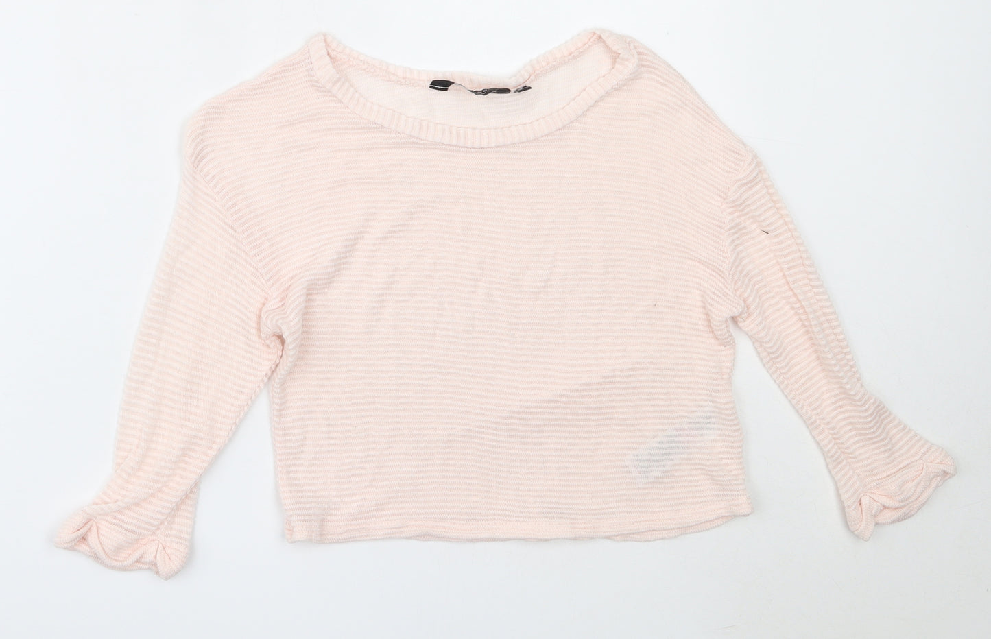 New Look Girls Pink Round Neck  Viscose Pullover Jumper Size 10-11 Years