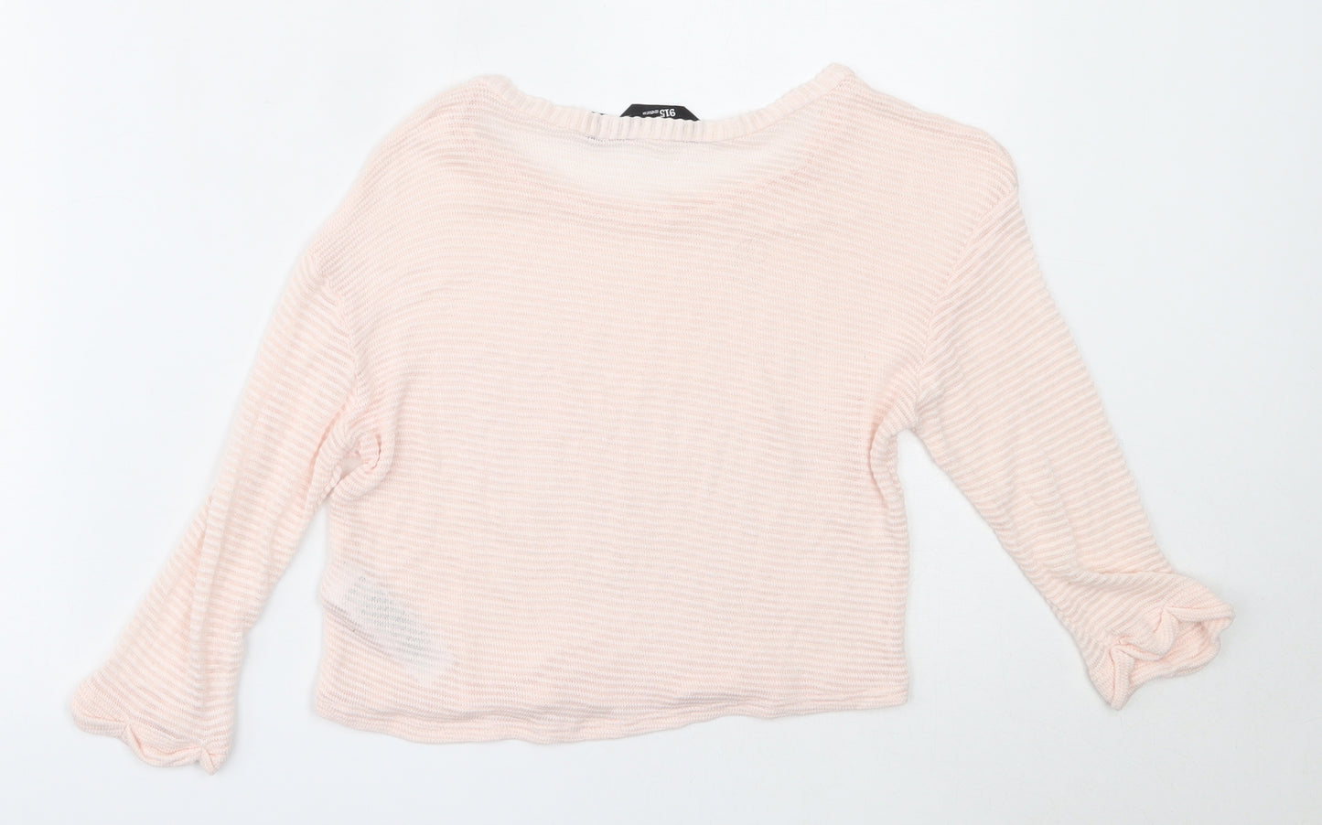 New Look Girls Pink Round Neck  Viscose Pullover Jumper Size 10-11 Years