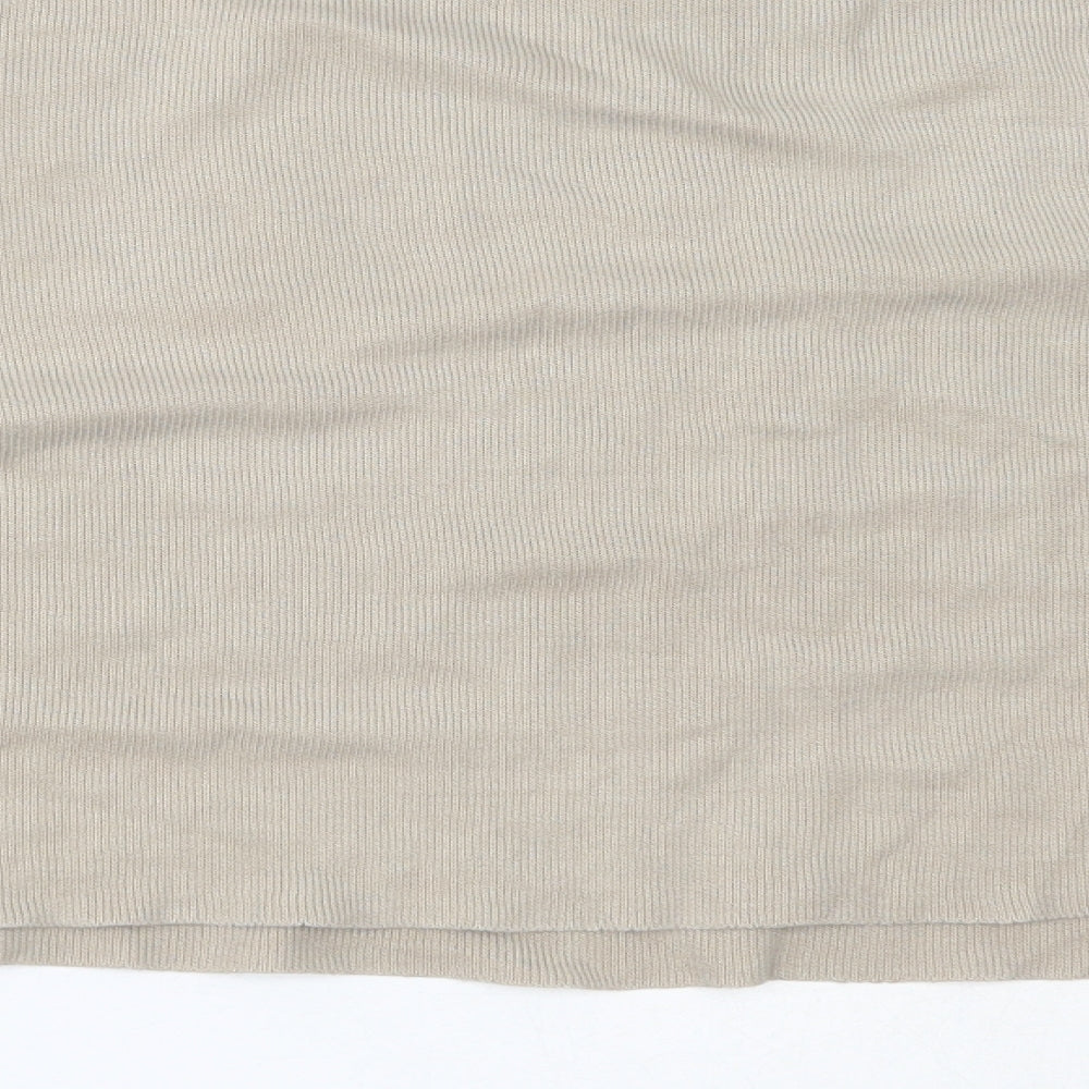 Zara Womens Beige Round Neck  Acrylic Pullover Jumper Size L
