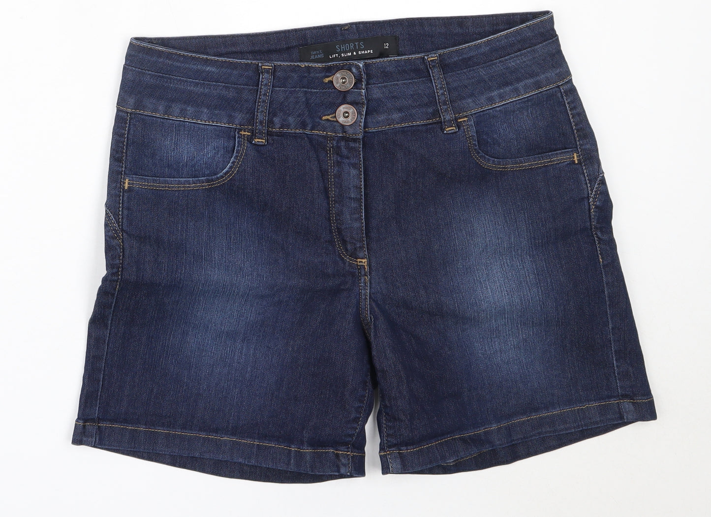 NEXT Womens Blue  Cotton Hot Pants Shorts Size 12  Regular