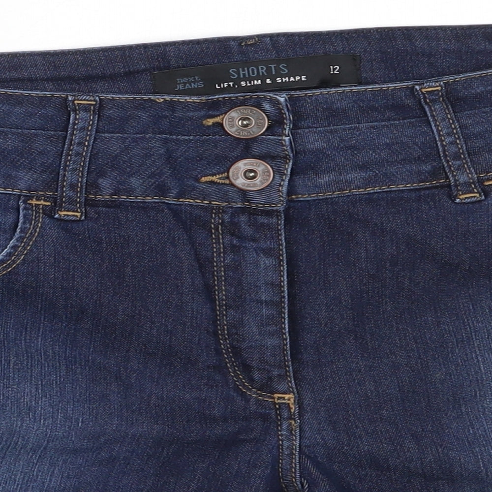 NEXT Womens Blue  Cotton Hot Pants Shorts Size 12  Regular