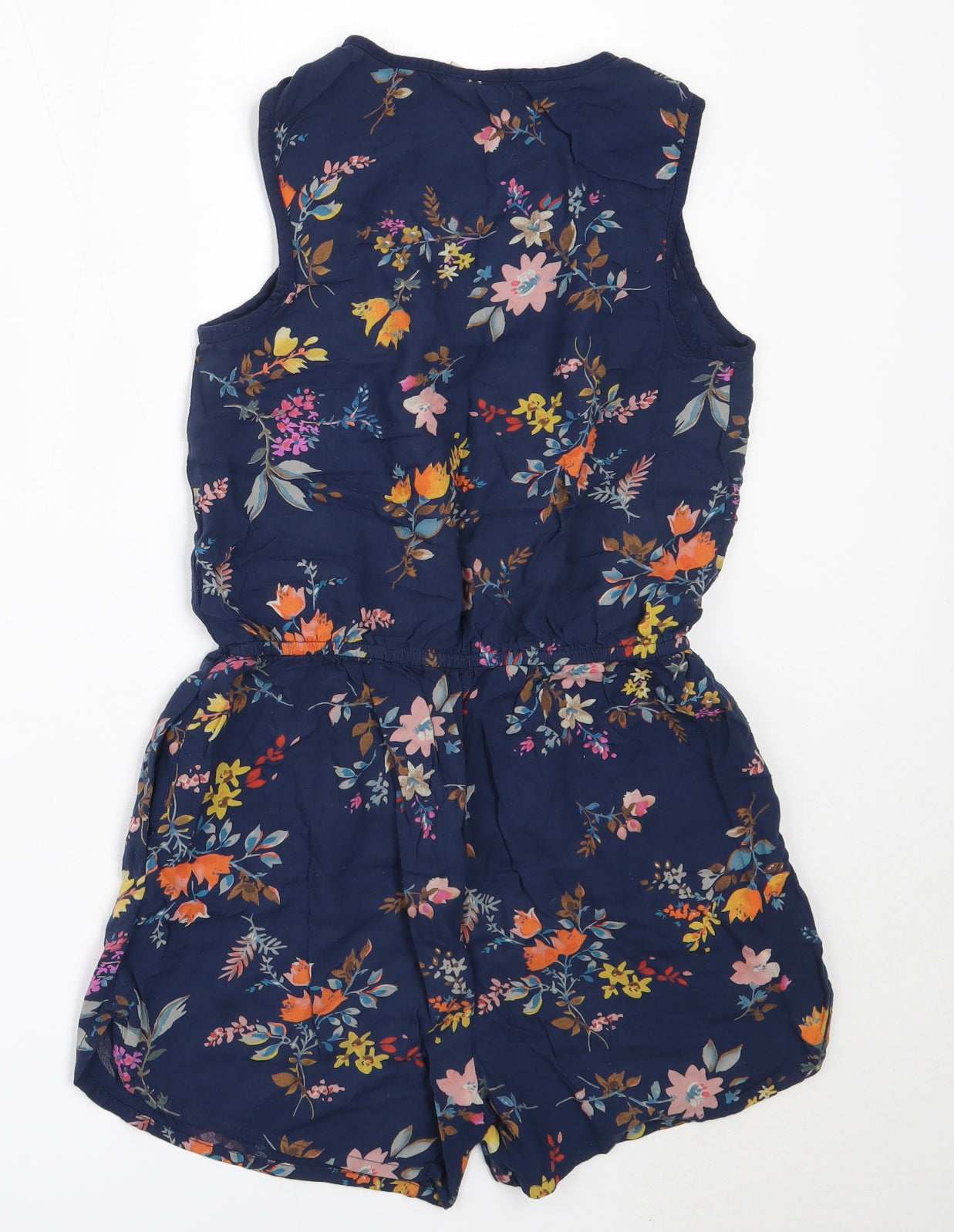 NEXT Girls Blue Floral Viscose Playsuit One-Piece Size 10 Years