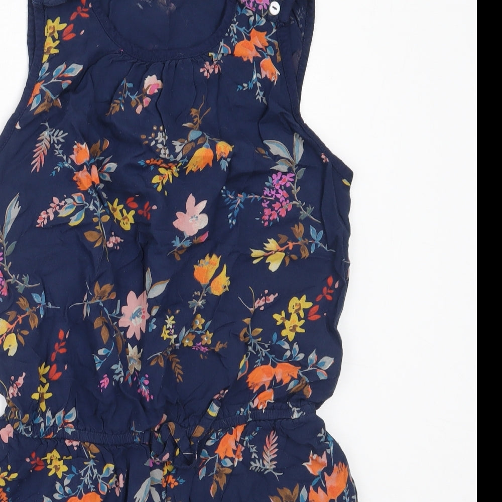 NEXT Girls Blue Floral Viscose Playsuit One-Piece Size 10 Years