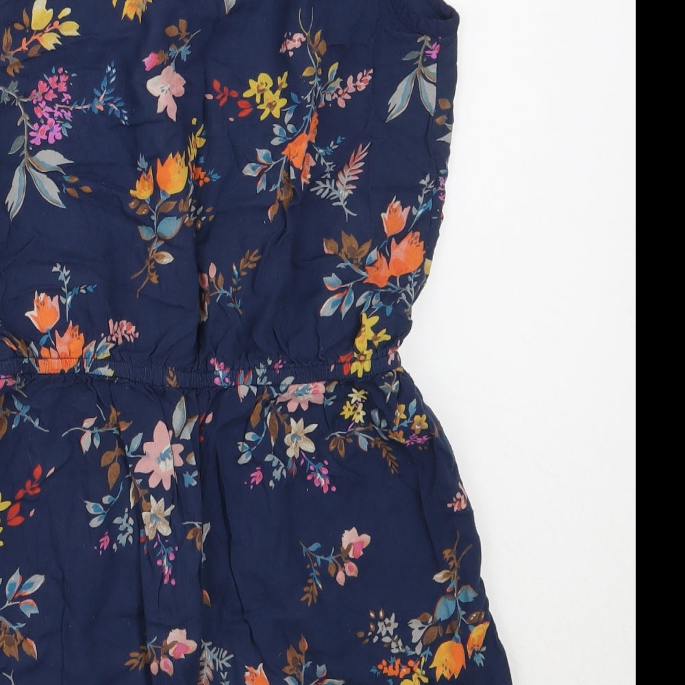NEXT Girls Blue Floral Viscose Playsuit One-Piece Size 10 Years