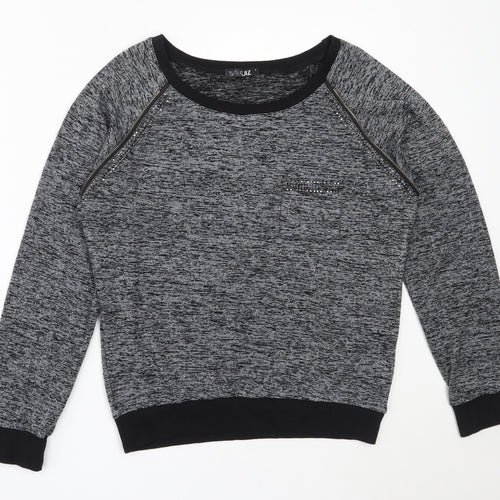 Quiz Womens Grey  Polyester Pullover Sweatshirt Size S