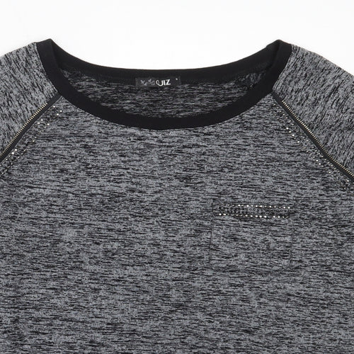 Quiz Womens Grey  Polyester Pullover Sweatshirt Size S