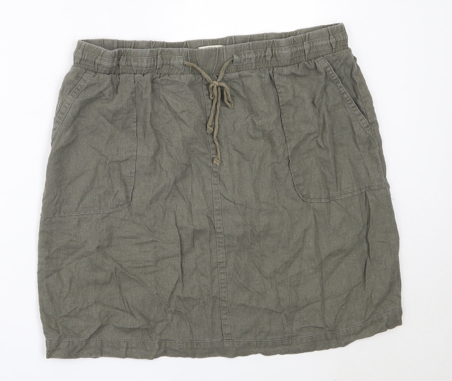 Papaya Womens Green  Viscose Mini Skirt Size 16
