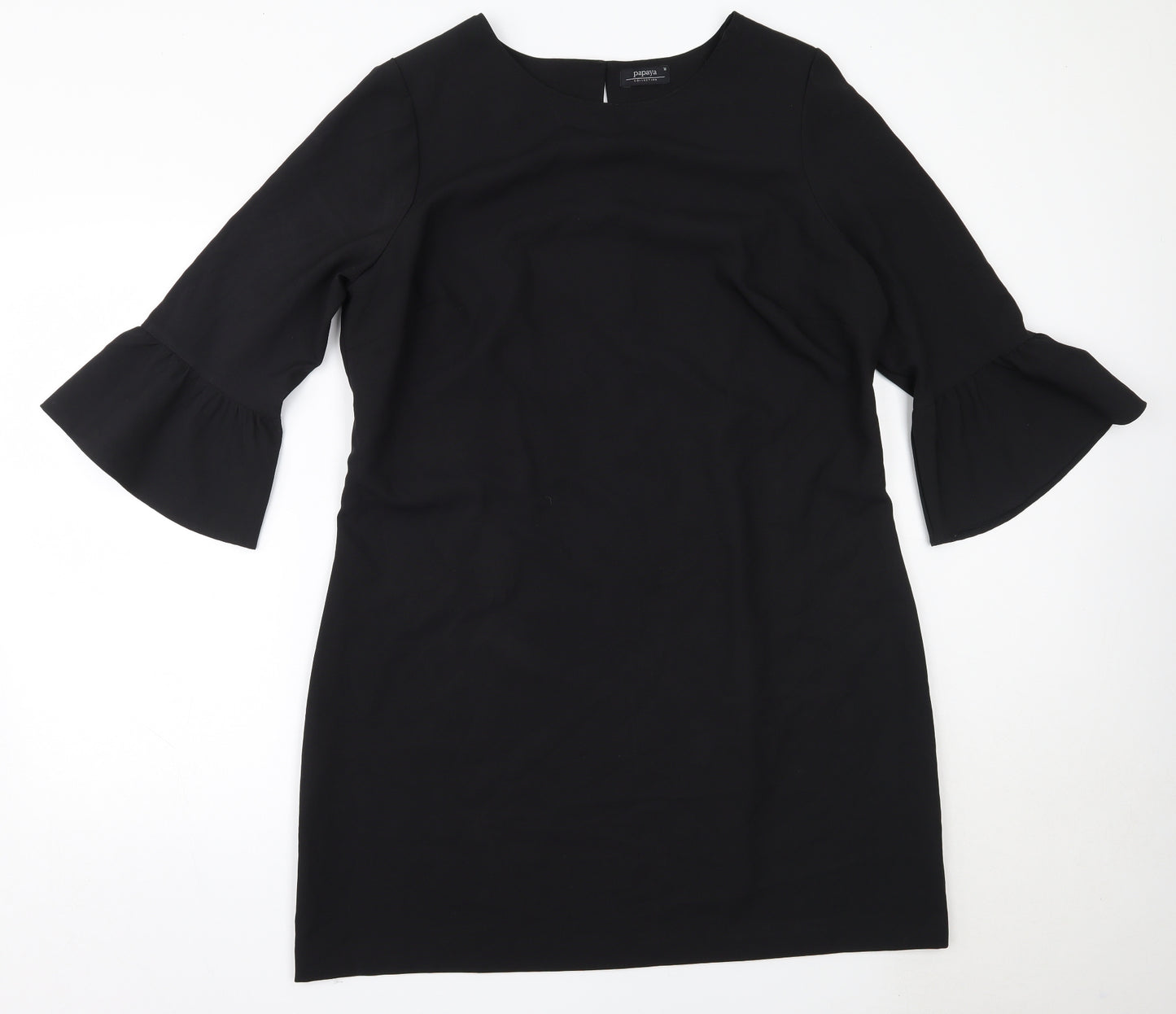 Papaya Womens Black  Polyester Shift  Size 18  Round Neck