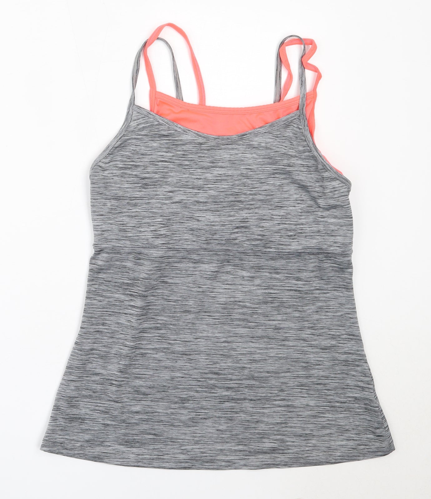 Matalan Womens Grey  Polyester Basic Tank Size M Round Neck