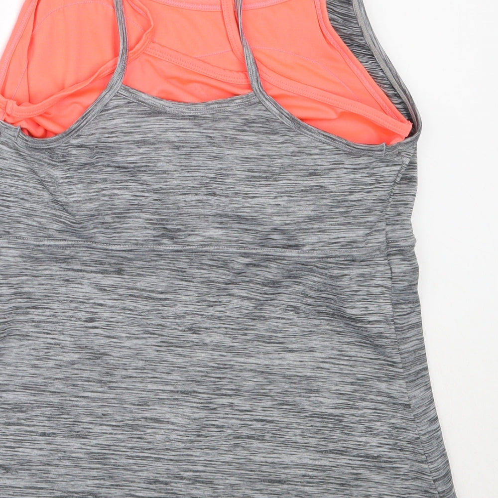 Matalan Womens Grey  Polyester Basic Tank Size M Round Neck