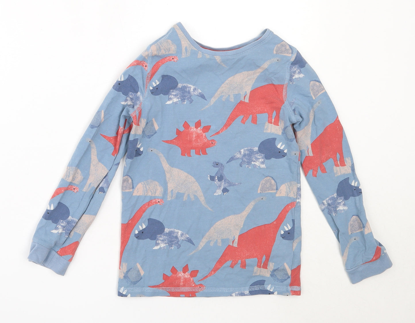 Marks and Spencer Boys Blue Solid Cotton  Pyjama Top Size 5-6 Years   - dinosaur