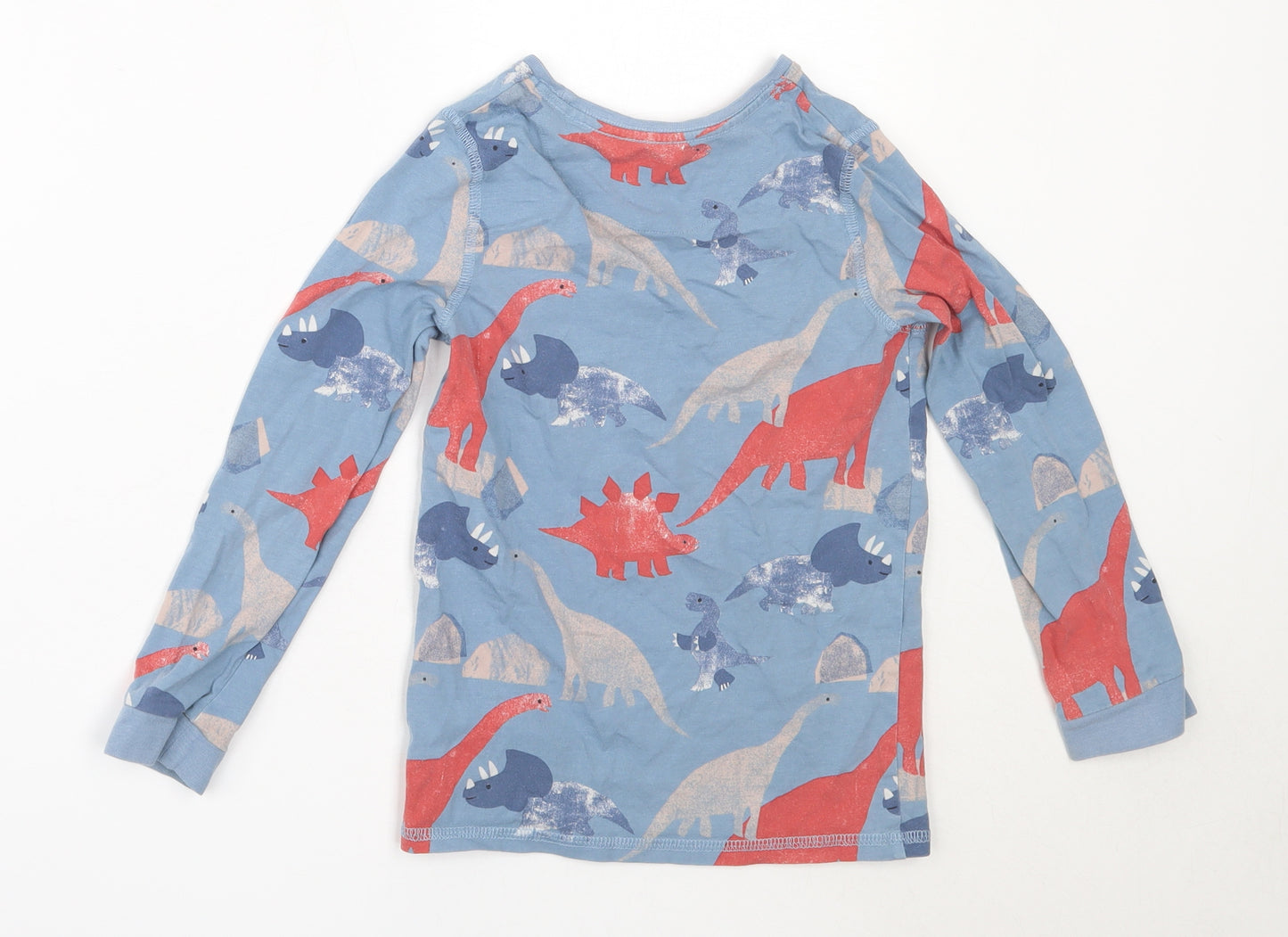 Marks and Spencer Boys Blue Solid Cotton  Pyjama Top Size 5-6 Years   - dinosaur