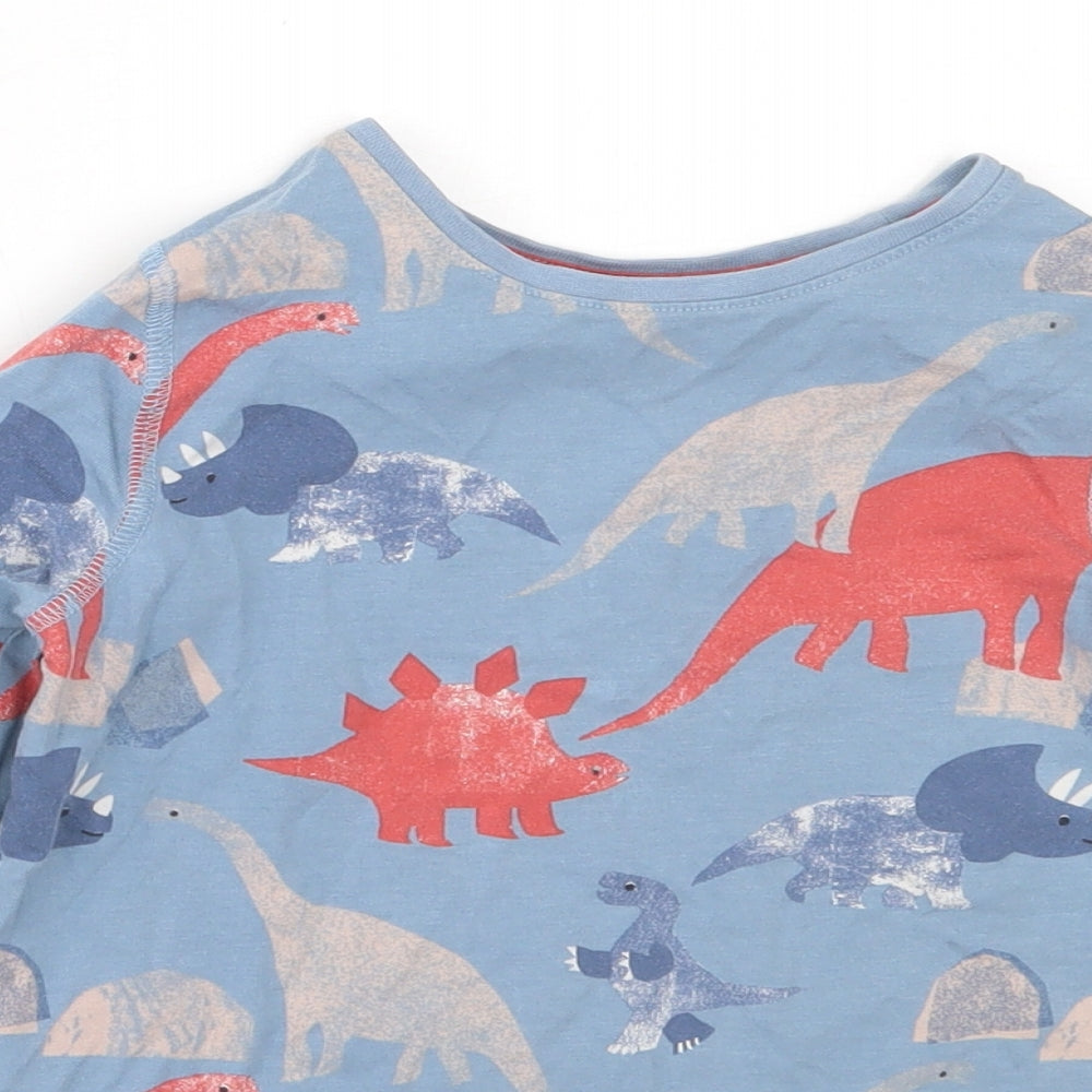 Marks and Spencer Boys Blue Solid Cotton  Pyjama Top Size 5-6 Years   - dinosaur
