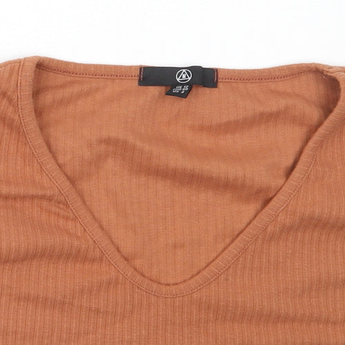 Missguided Womens Orange  Polyester Cropped Tank Size 12 V-Neck