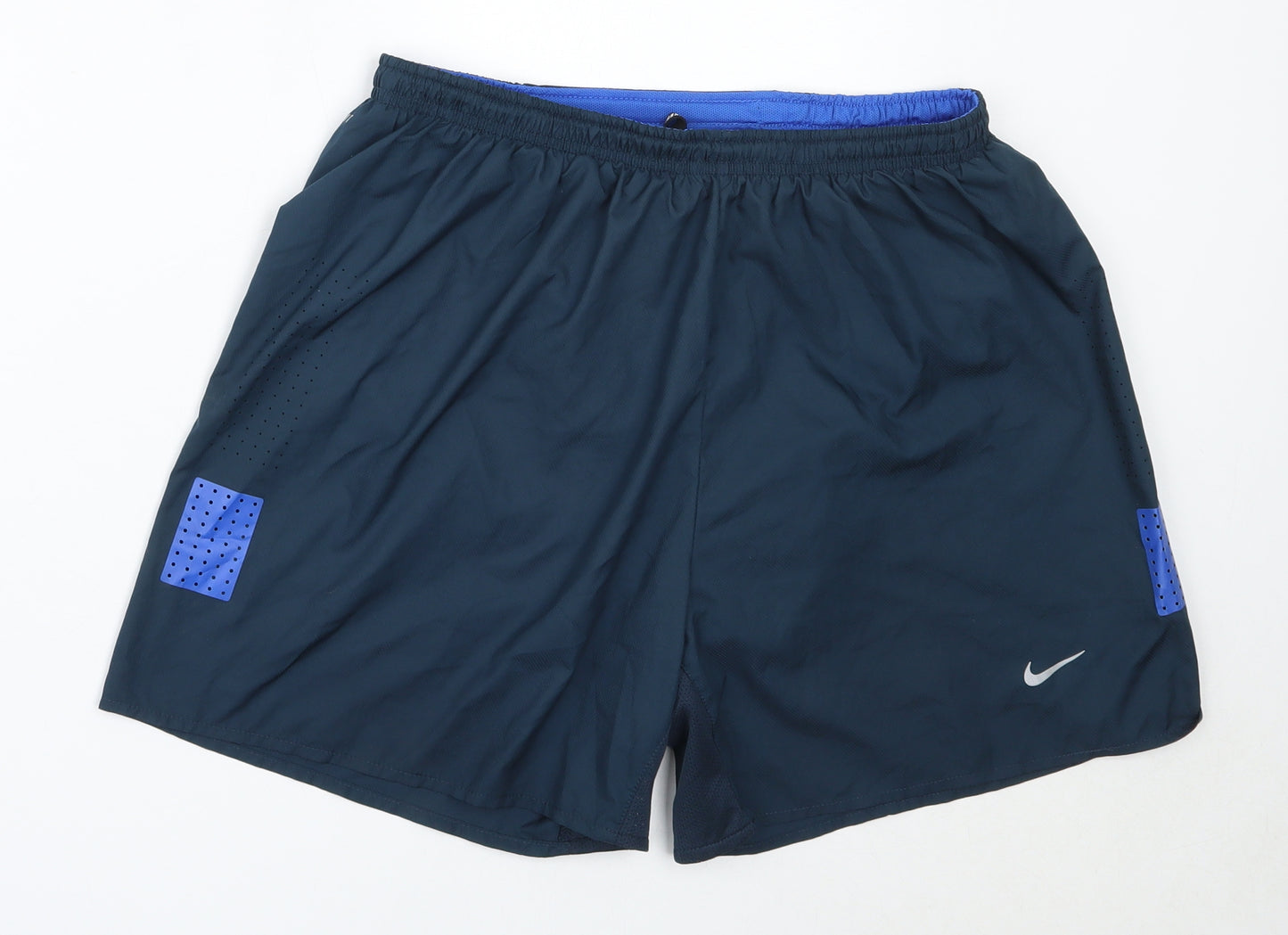 Nike Mens Blue  Polyester Bermuda Shorts Size M  Regular