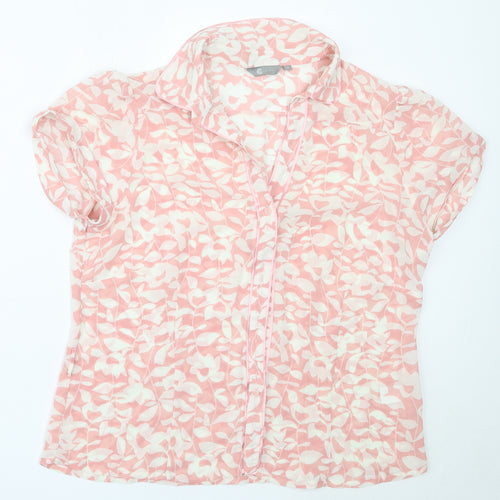 MIA Womens Pink  Polyester Basic Button-Up Size 18 Collared