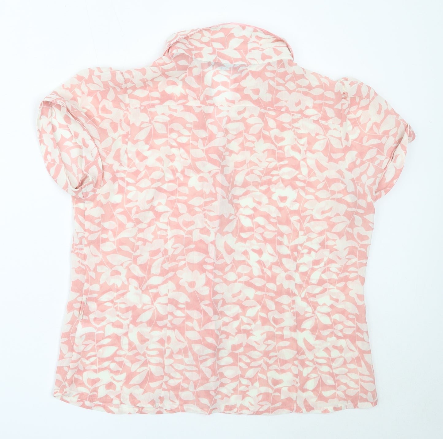 MIA Womens Pink  Polyester Basic Button-Up Size 18 Collared