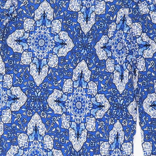 Real Clothing Womens Blue Geometric Viscose Mini  Size XL  V-Neck