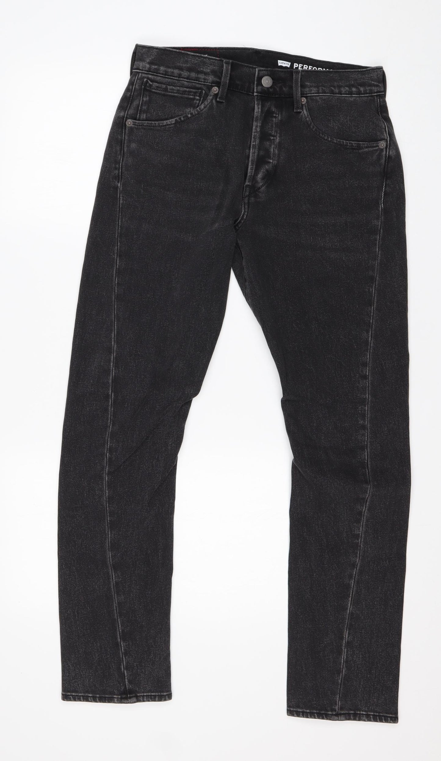 Levi's Mens Grey  Cotton Straight Jeans Size 27 in L30 in Regular Button